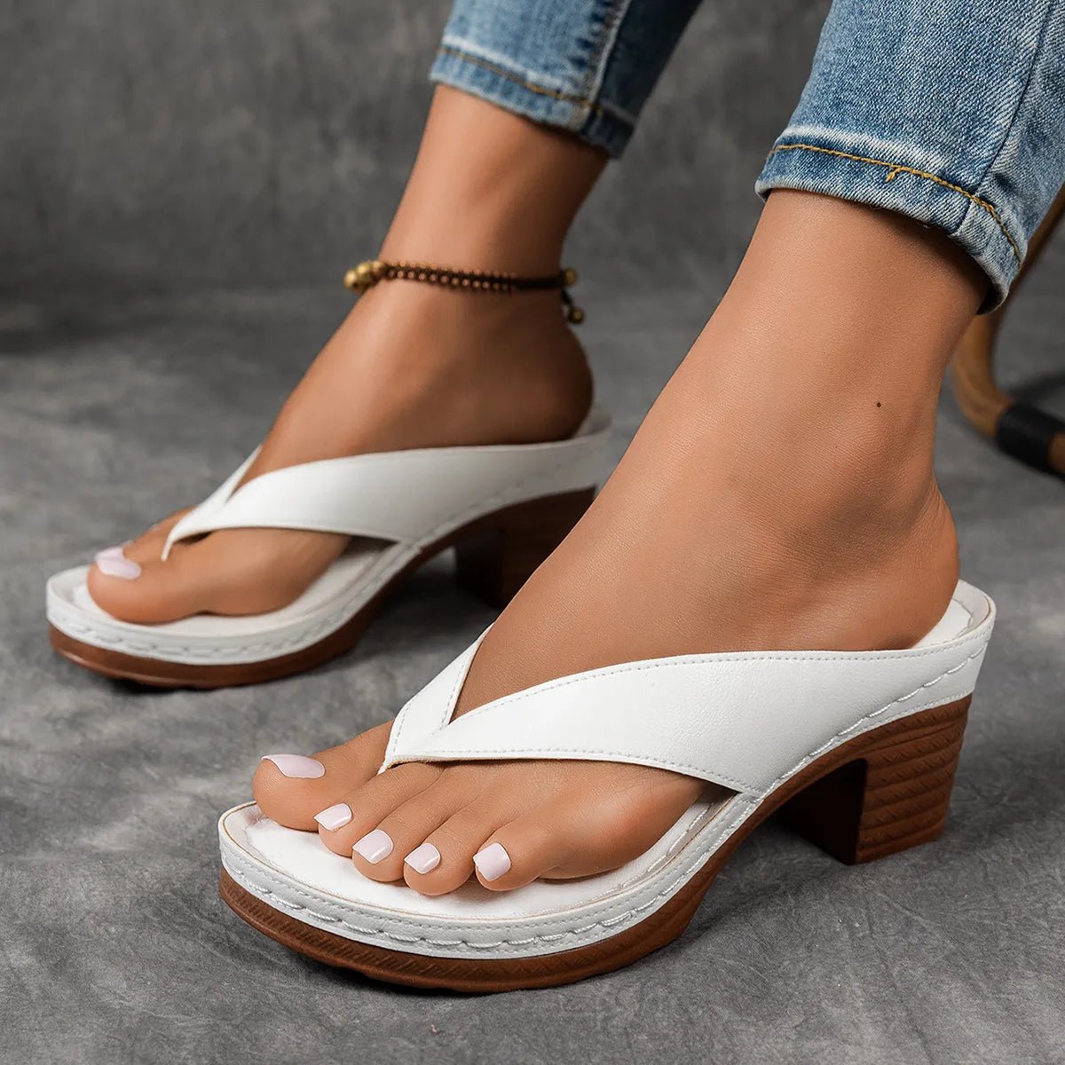 Pantofole da donna con design a punta spaccata all'aperto in spiaggia antiscivolo - AreyouHappy Shop
